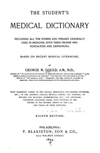 Cover for The Student's medical dictionary