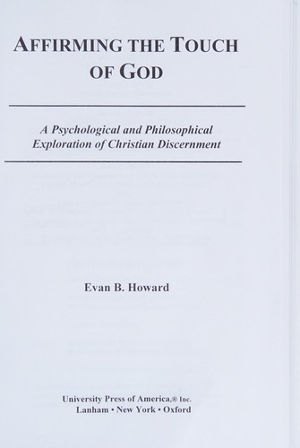 Cover for Affirming the touch of God