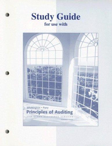 Cover for Study Guide for use with Principles of Auditing and Other Assurance Services