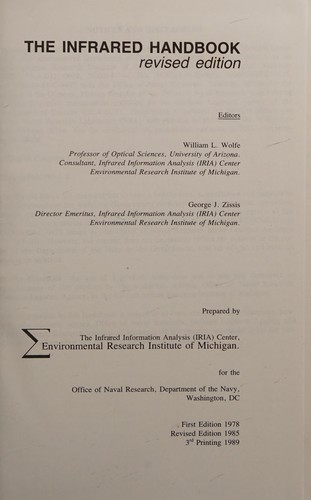 Cover for Infrared Handbook (With CD-ROM)