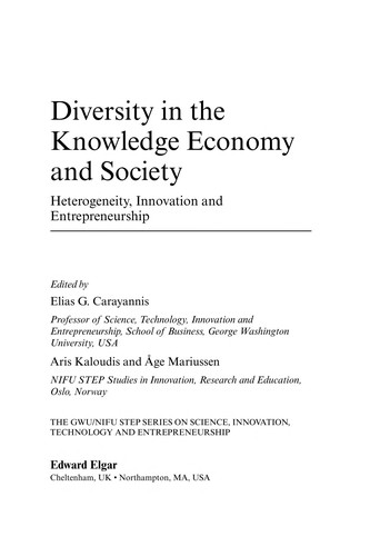 Cover for Diversity in the knowledge economy and society