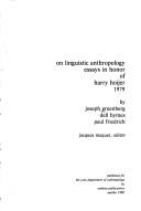 Cover for On linguistic anthropology