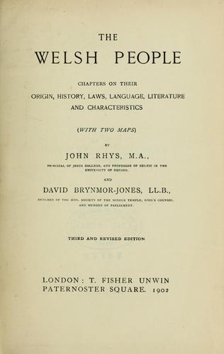 Cover for The Welsh people