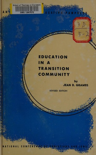 Cover for Education in a transition community