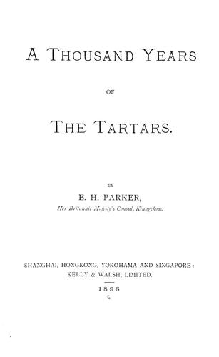 Cover for A thousand years of the Tartars