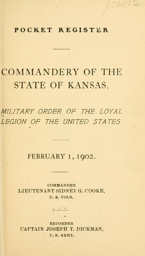Cover for Pocket register, Commandery of the state of Kansas.