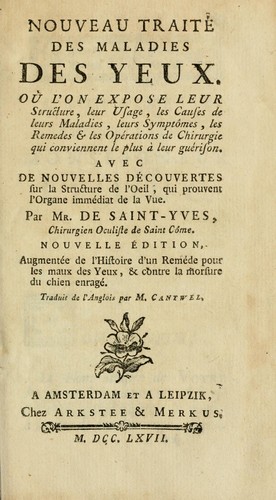 Cover for Nouveau traité des maladies des yeux
