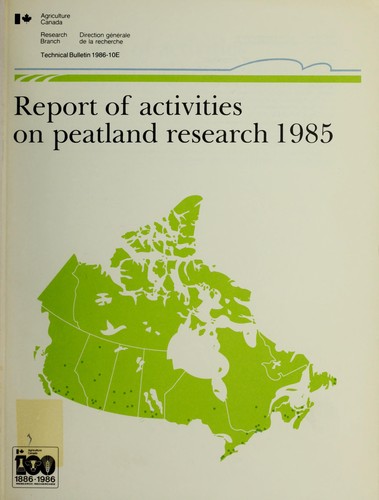 Cover for Report of activities on peatland research, 1985
