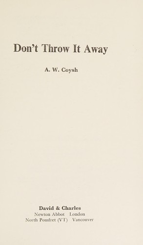 Cover for Don't throw it away