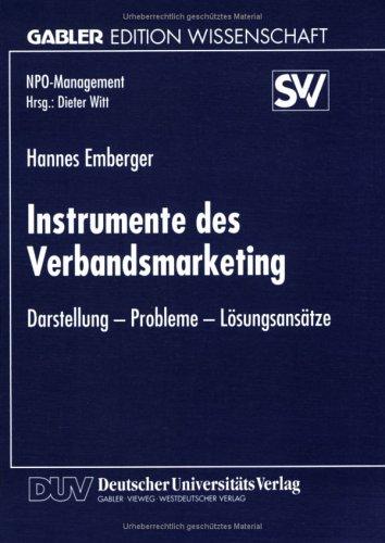 Cover for Instrumente des Verbandsmarketing. Darstellung, Probleme, Lösungsansätze. ( NPO- Management).