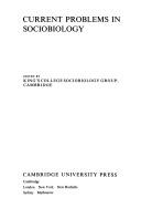 Cover for Current problems in sociobiology