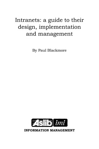 Cover for Intranets