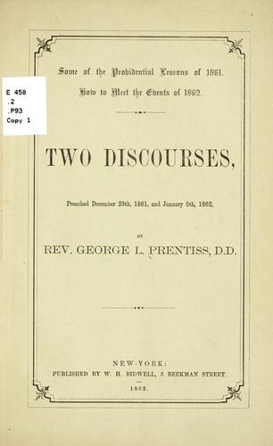 Cover for Some of the providential lessons of 1861.