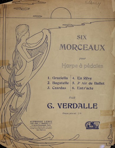 Cover for Six morceaux pour harpe à pédales