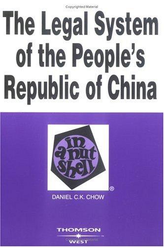 Cover for The Legal System of the People's Republic of China in a Nutshell (Nutshell Series)