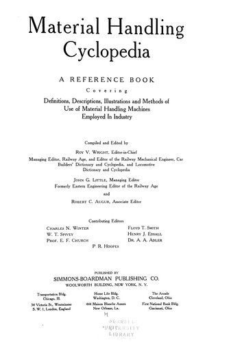 Cover for Material handling cyclopedia