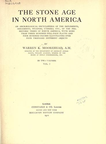 Cover for The stone age in North America