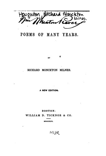 Cover for Poems of Many Years