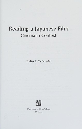Cover for Reading a Japanese film