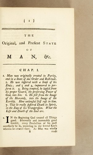 Cover for The original, and present state of man, briefly considered