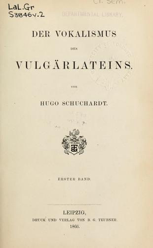 Cover for Der Vokalismus des Vulgärlateins