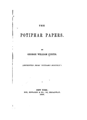 Cover for The Potiphar Papers