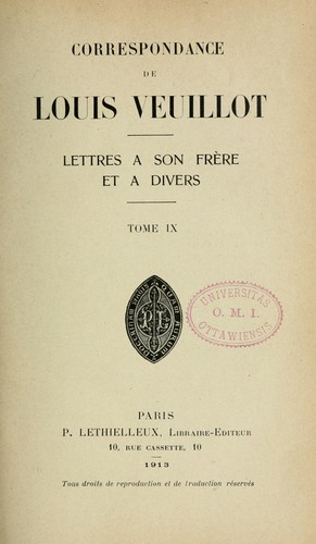 Cover for Correspondance ...