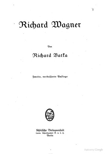Cover for Richard Wagner