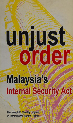 Cover for Unjust order