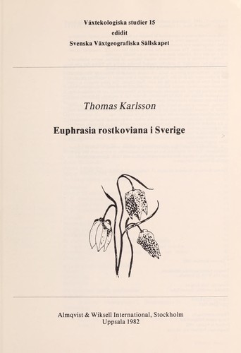 Cover for Euphrasia rostkoviana i Sverige