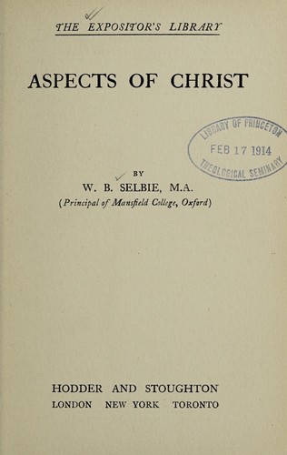 Cover for Aspects of Christ