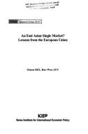 Cover for An East Asian single market?