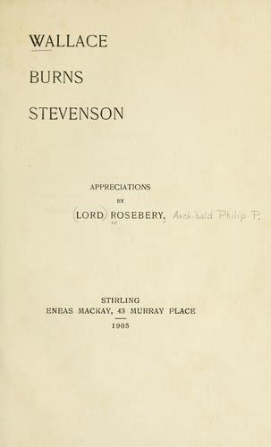 Cover for Wallace, Burns, Stevenson