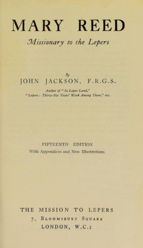 Cover for Mary Reed, missionary to the lepers