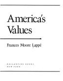 Cover for Rediscovering America's values
