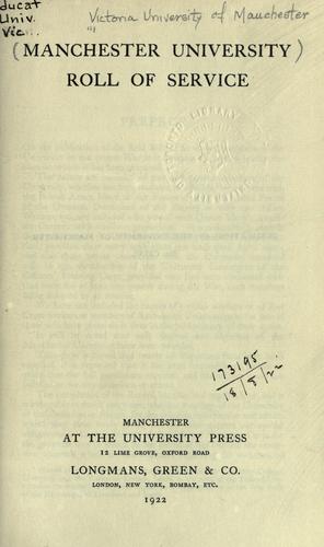 Cover for Roll of Service.