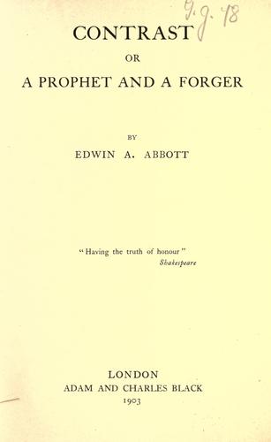 Cover for Contrast, or, A prophet and a forger