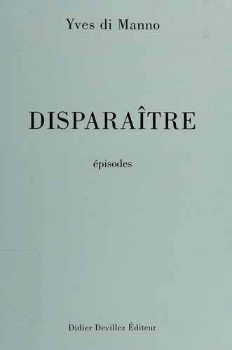 Cover for Disparâitre