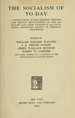 Cover for The socialism of to-day
