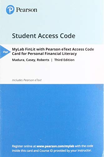 Cover for Personal Financial Literacy ECourse (K12) with Pearson EText Student Access Code Card