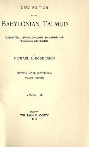Cover for New edition of the Babylonian Talmud