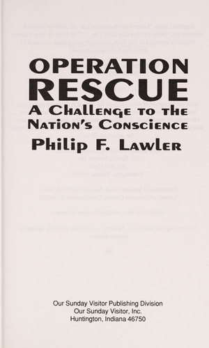 Cover for Operation Rescue