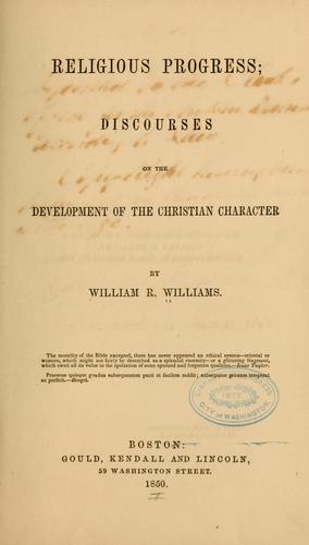 Cover for Religious progress; discourses on the development of the Christian character
