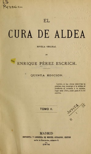 Cover for El cura de aldea
