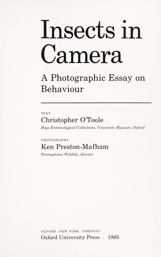 Cover for Insects in camera