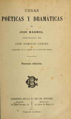 Cover for Obras poéticas y dramáticas