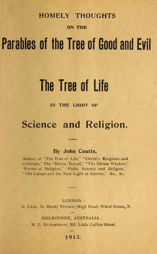 Cover for Homely thoughts on the parables of the tree of good and evil and the tree of Life