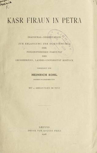 Cover for Kasr Firaun in Petra.