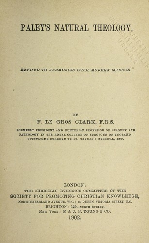 Cover for Paley's Natural theology