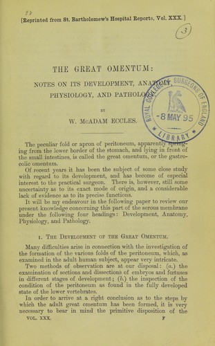 Cover for The great omentum